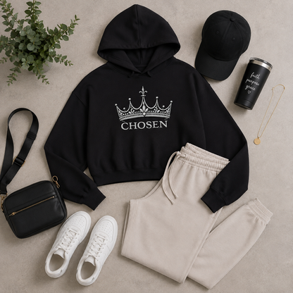 Chosen Crown Cropped Hooded Sweatshirt