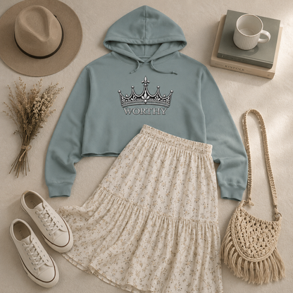 Worthy Cropped Hooded Sweatshirt
