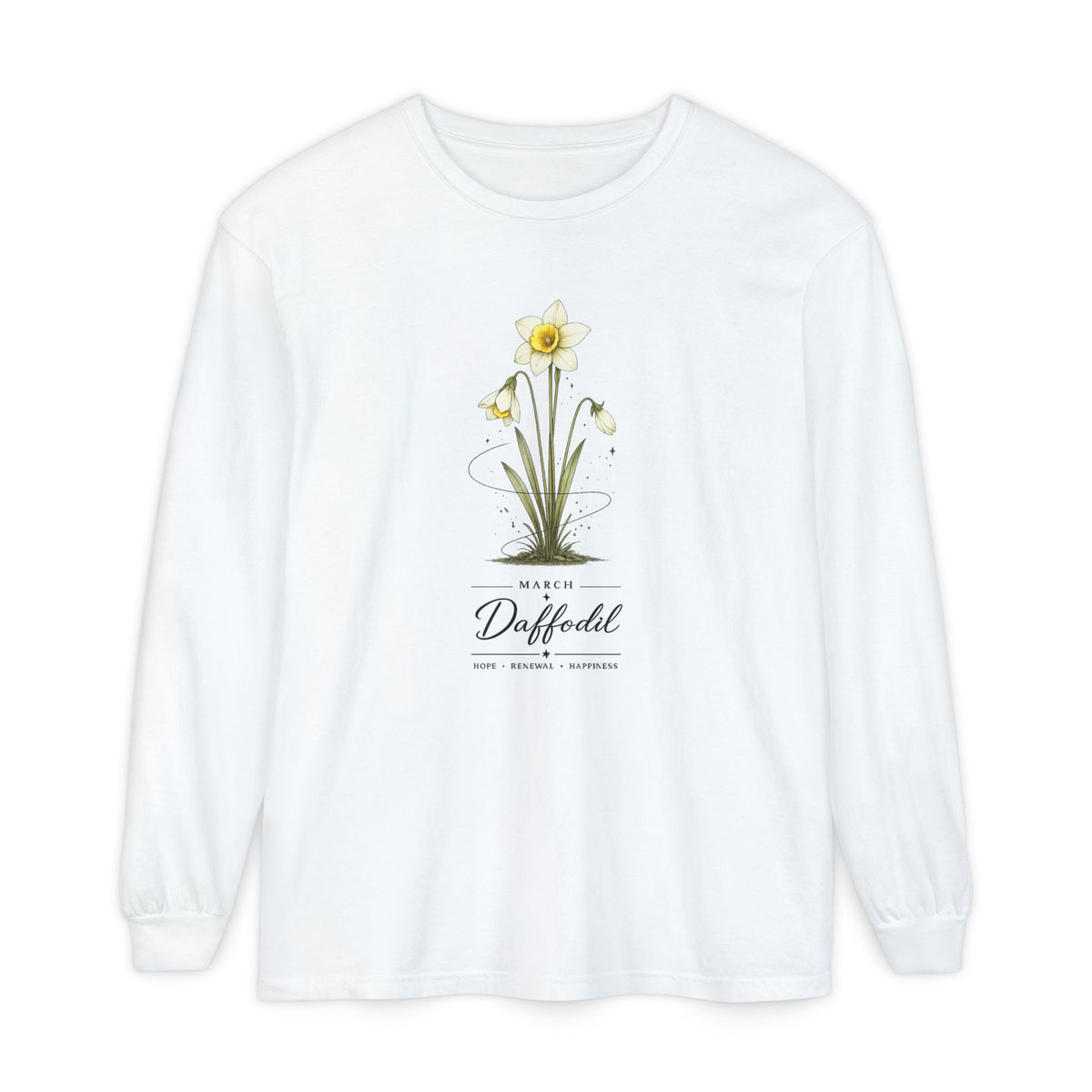 March Birth Flower Long Sleeve T-Shirt