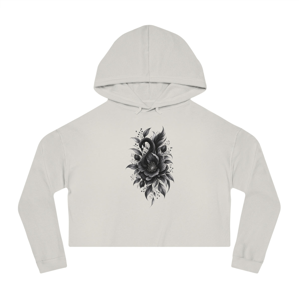 Dark Bloom Cropped Hooded Sweatshirt