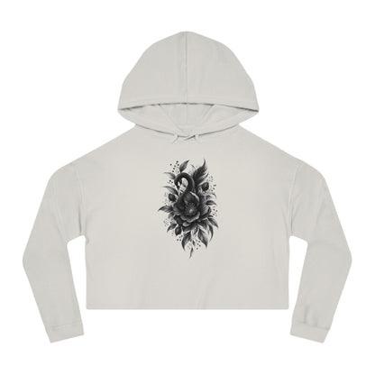 Dark Bloom Cropped Hooded Sweatshirt