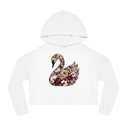 Peony & Plumage Cropped Hooded Sweatshirt