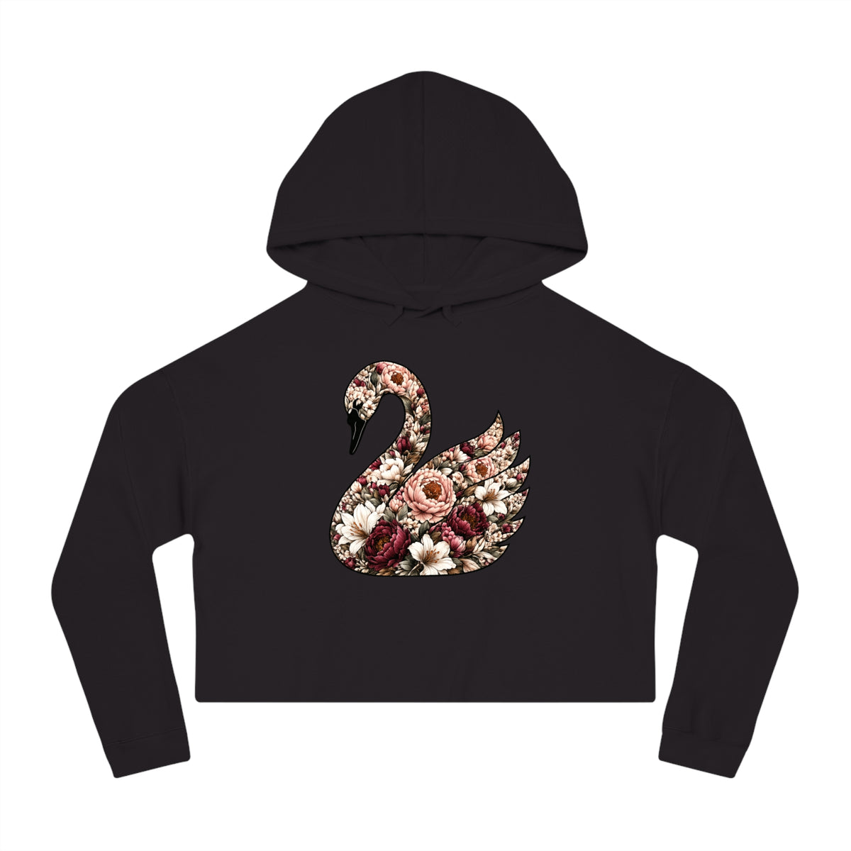 Peony & Plumage Cropped Hooded Sweatshirt