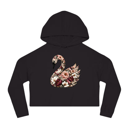 Peony & Plumage Cropped Hooded Sweatshirt