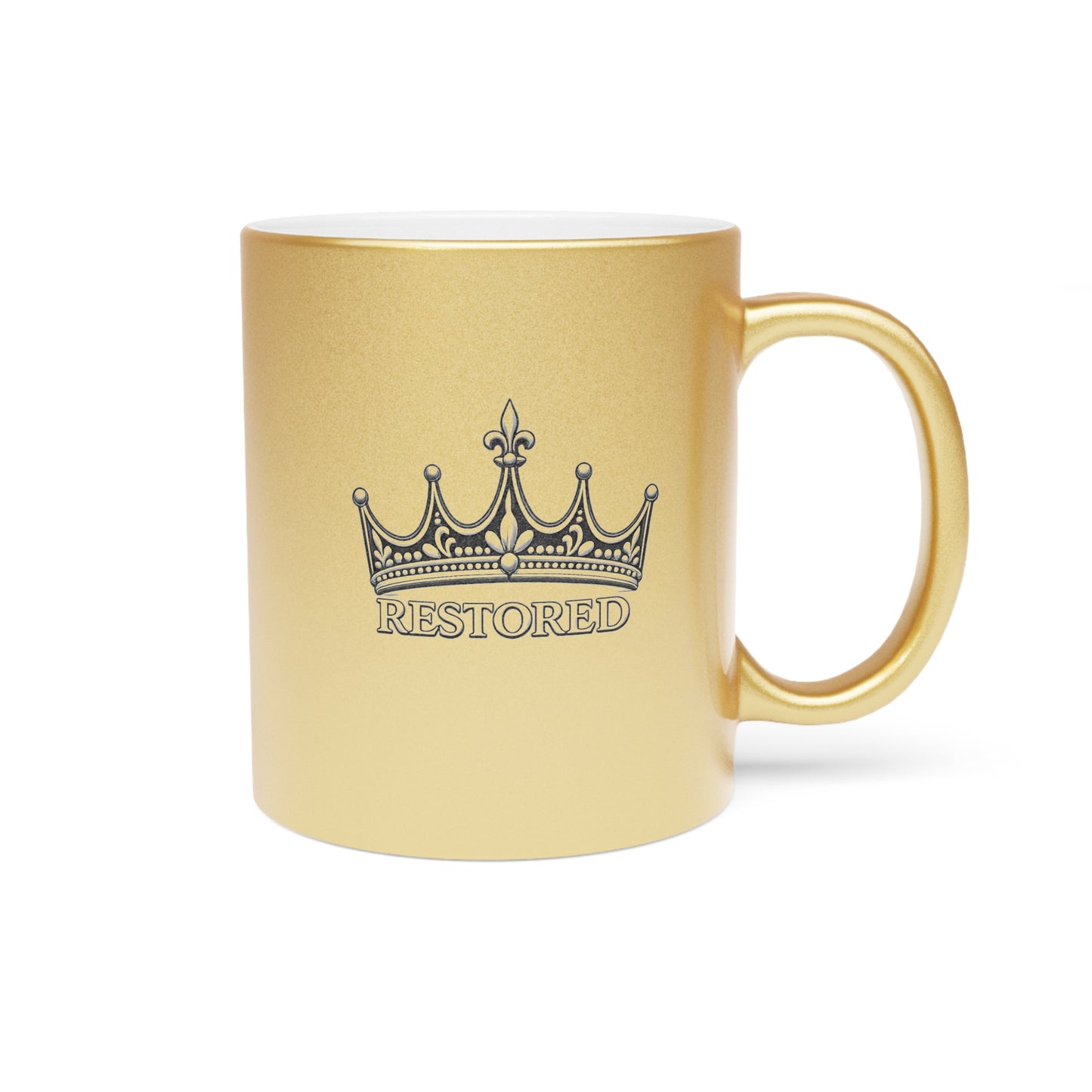 Restored Crown Metallic Mug (Silver\Gold)