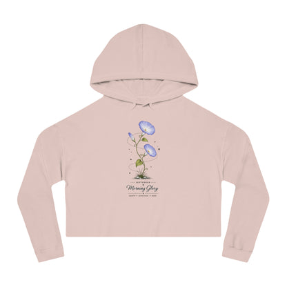 September Birth Flower Cropped Hooded Sweatshirt