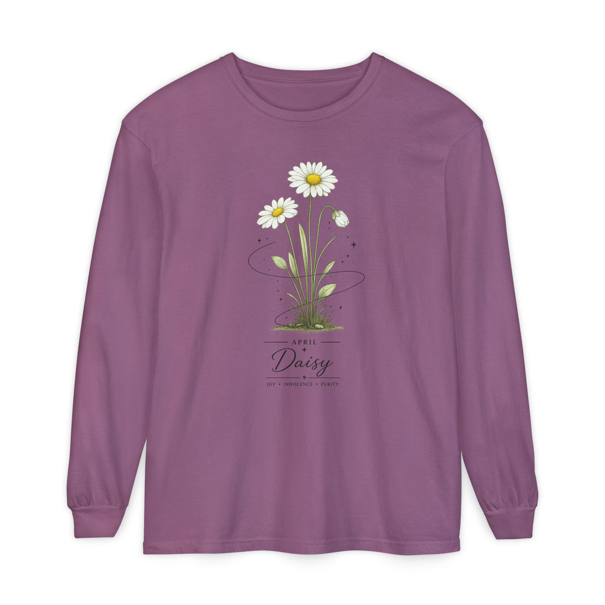 April Birth Flower Long Sleeve T-Shirt