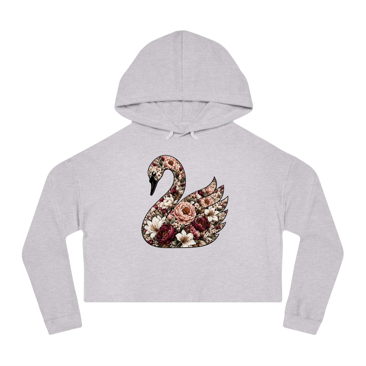 Peony & Plumage Cropped Hooded Sweatshirt