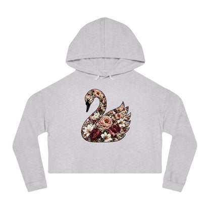 Peony & Plumage Cropped Hooded Sweatshirt