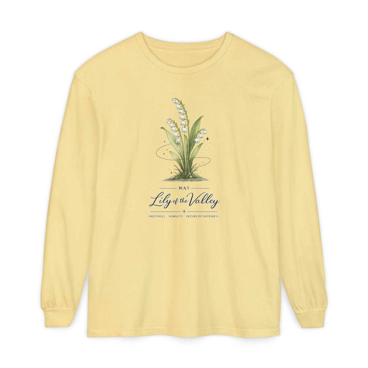 May Birth Flower Long Sleeve T-Shirt