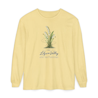 May Birth Flower Long Sleeve T-Shirt