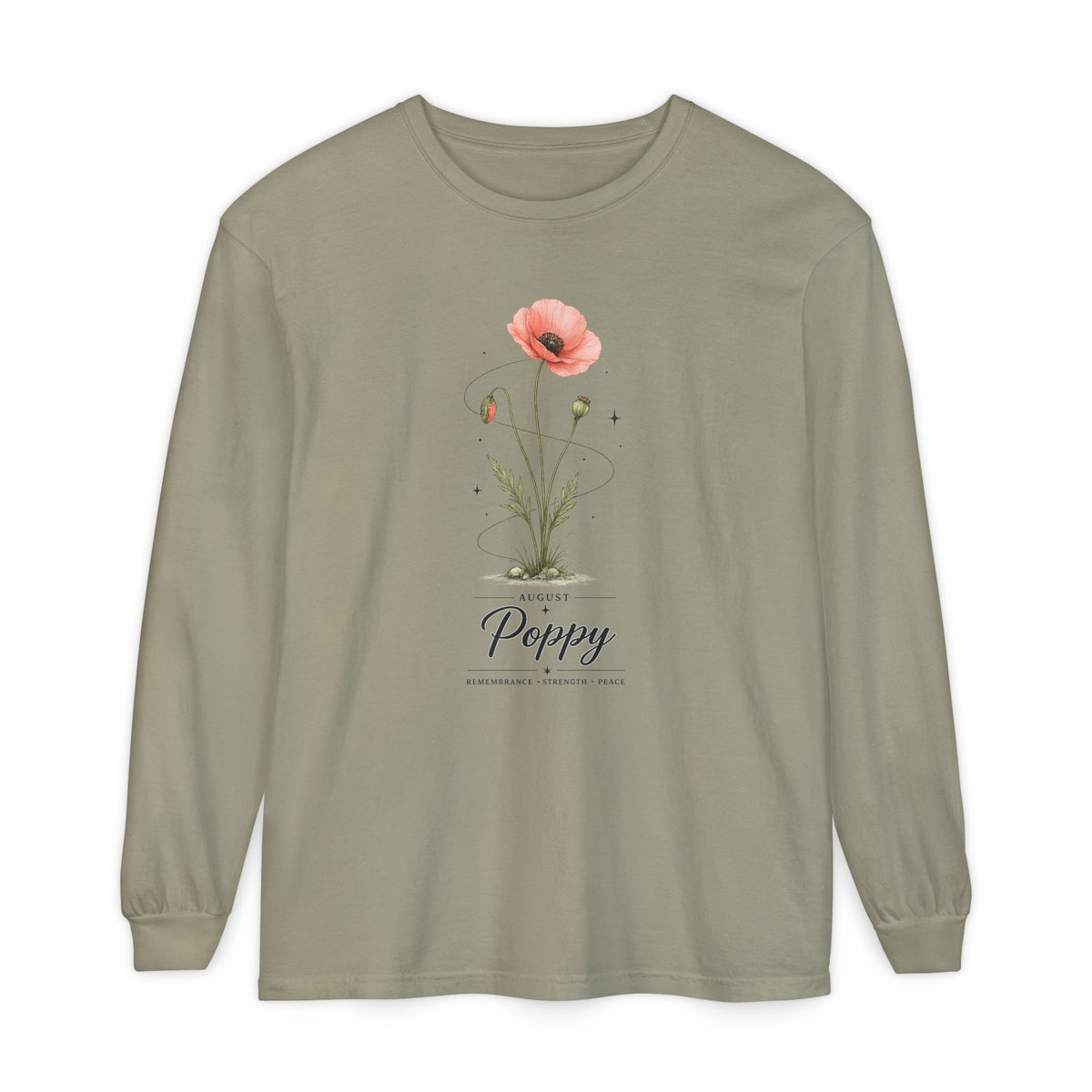 August Birth Flower Long Sleeve T-Shirt