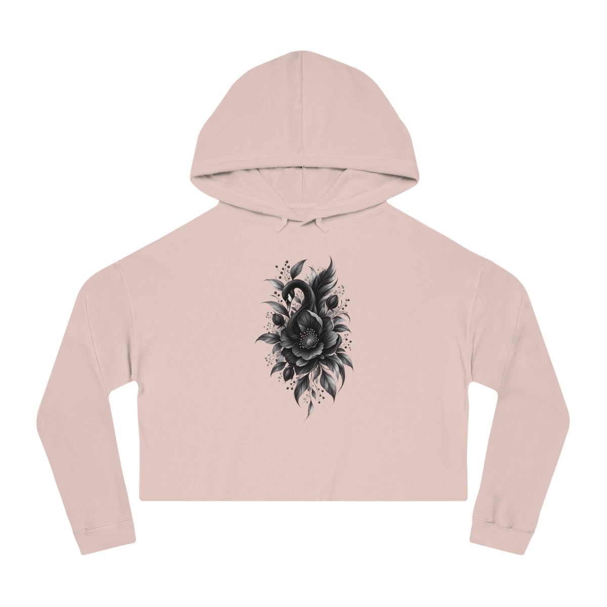 Dark Bloom Cropped Hooded Sweatshirt