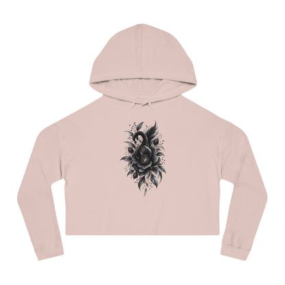 Dark Bloom Cropped Hooded Sweatshirt