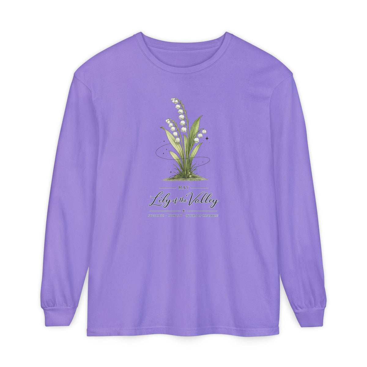 May Birth Flower Long Sleeve T-Shirt