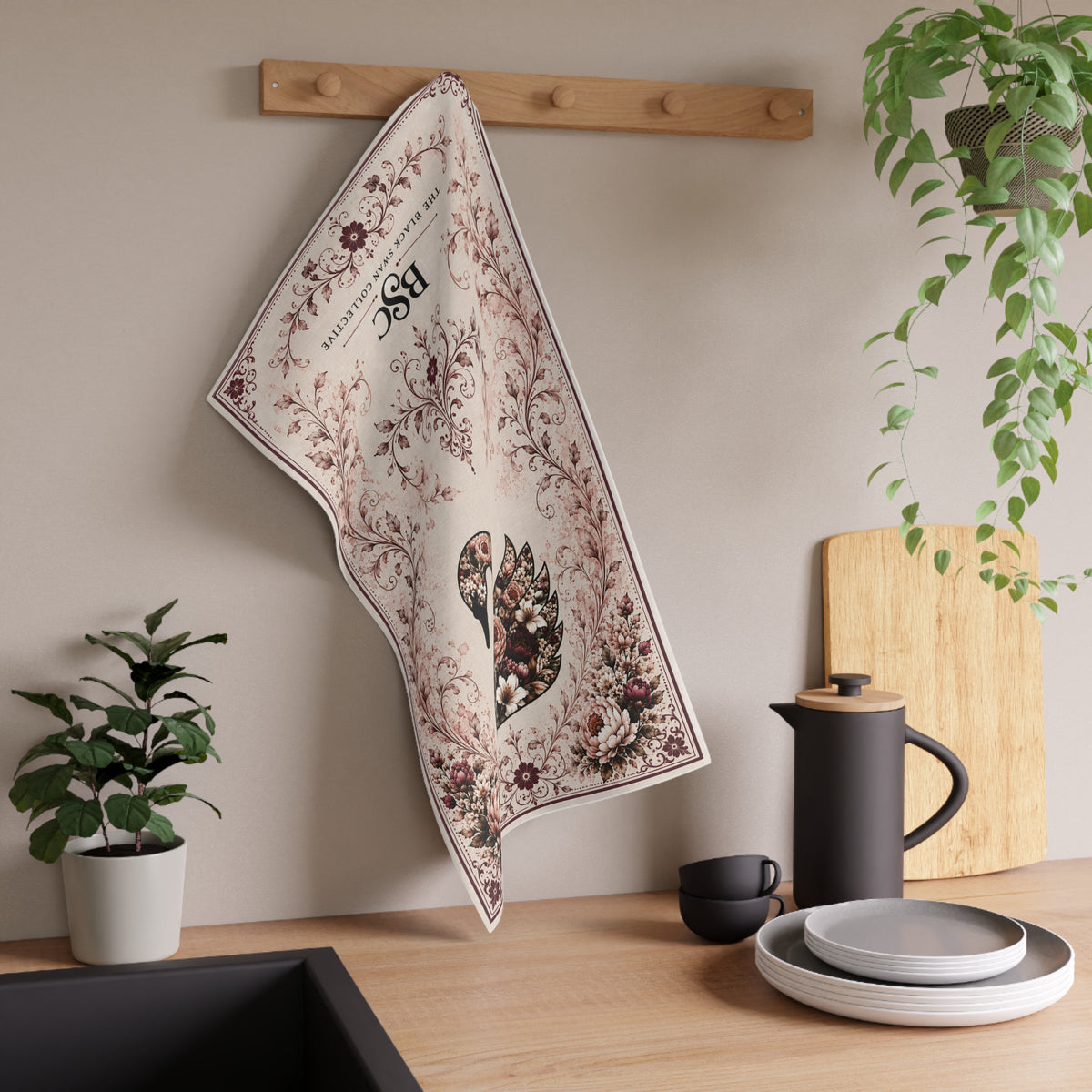 Peony & Plumage Tea Towel