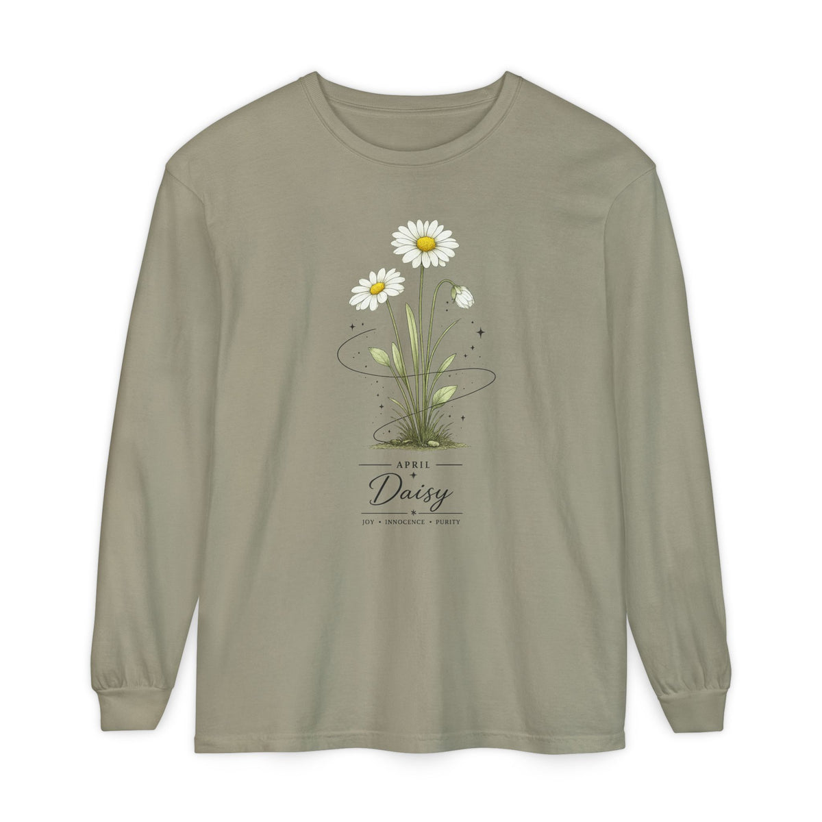 April Birth Flower Long Sleeve T-Shirt