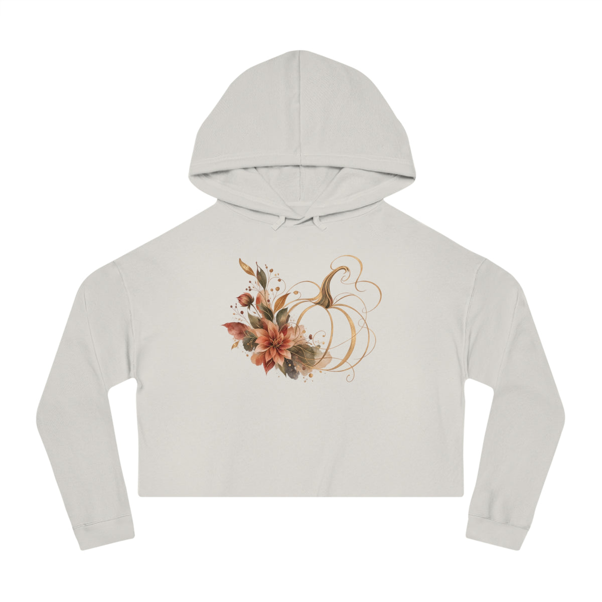 Autumn Bloom Cropped Hooded Sweatshirt