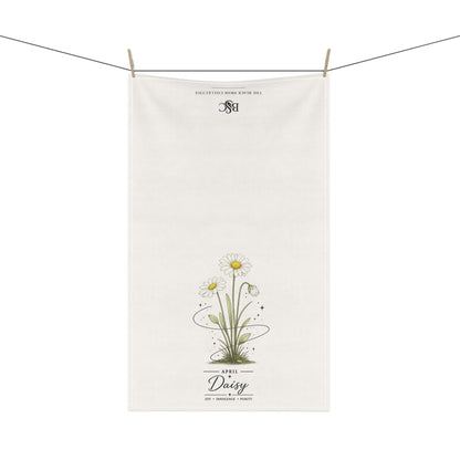 April Birth Flower Tea Towel