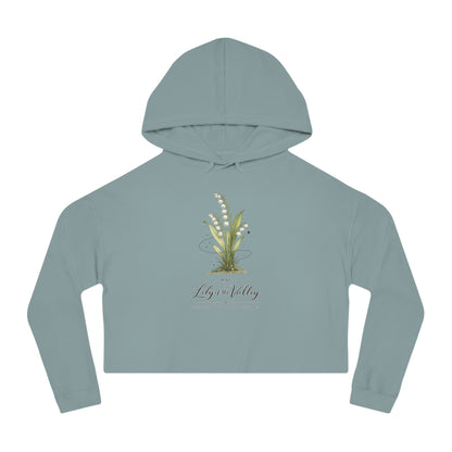May Birth Flower Cropped Hooded Sweatshirt