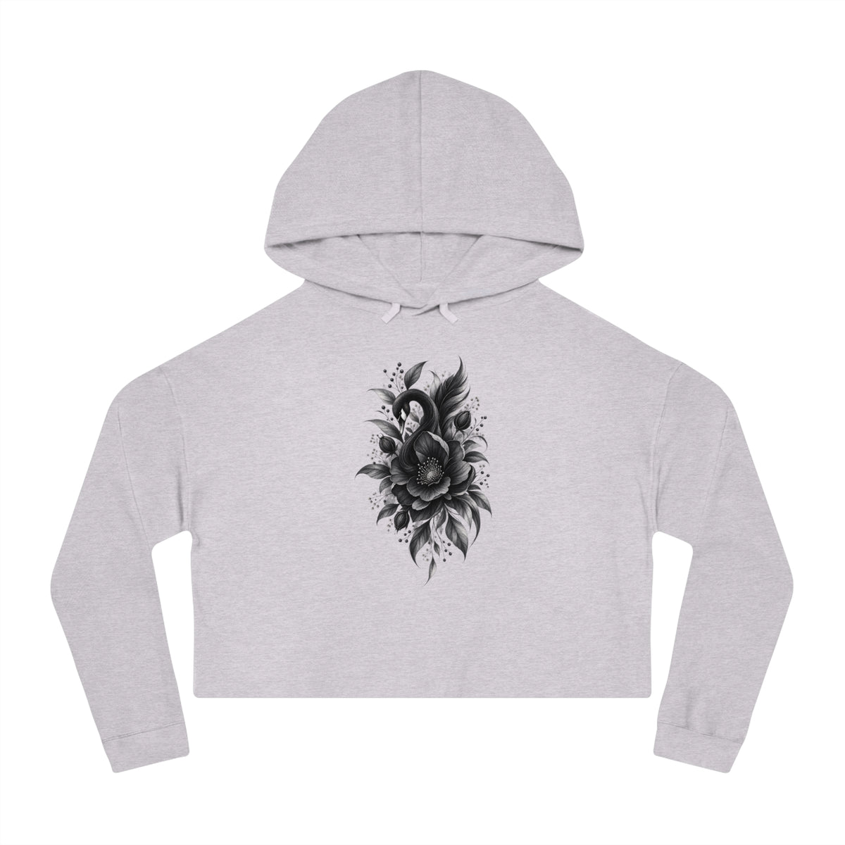 Dark Bloom Cropped Hooded Sweatshirt