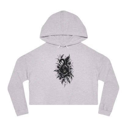 Dark Bloom Cropped Hooded Sweatshirt