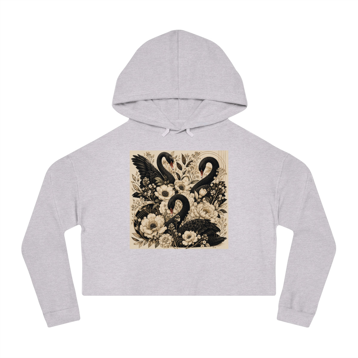 Midnight Bloom Cropped Hooded Sweatshirt