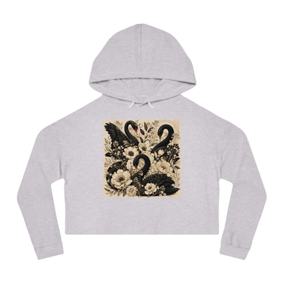 Midnight Bloom Cropped Hooded Sweatshirt