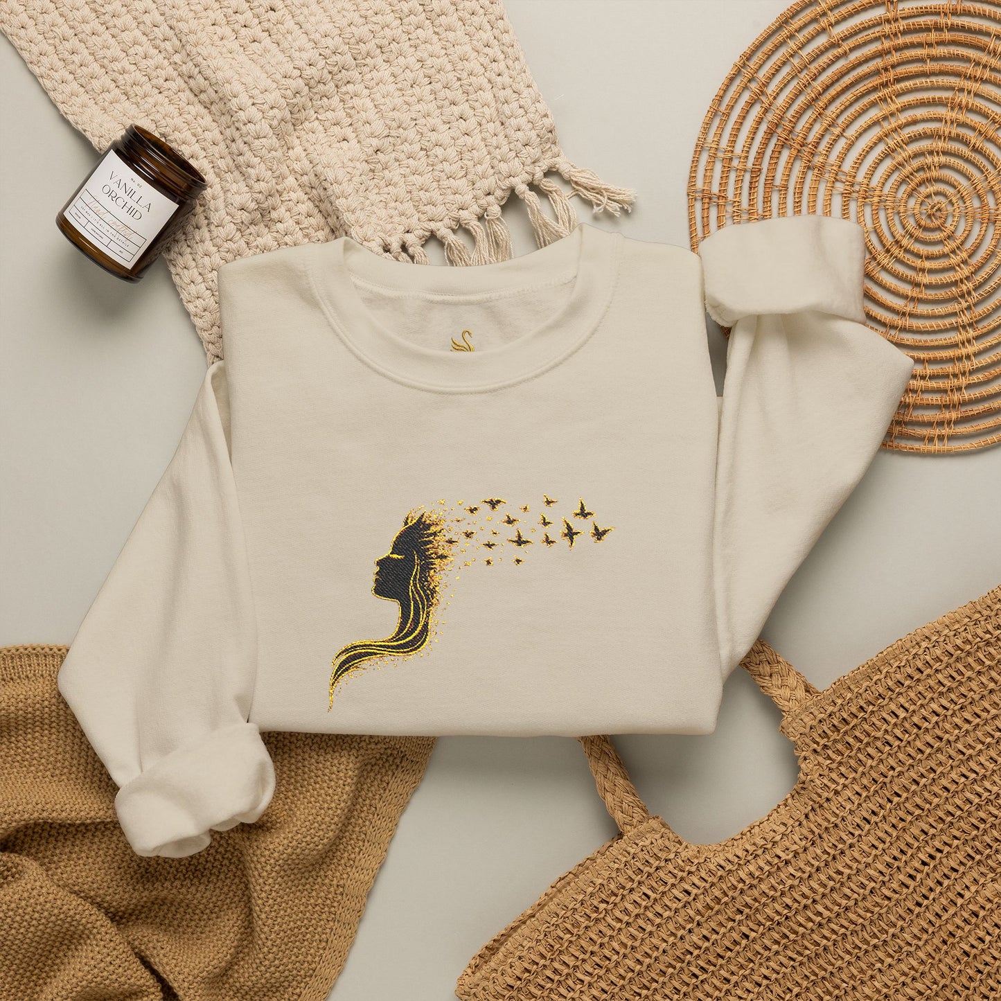 Her Flight Embroidered Sweatshirt