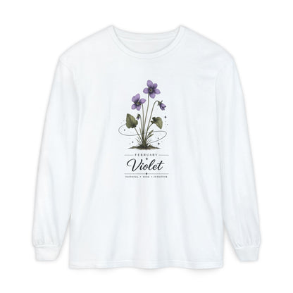 February Birth Flower Long Sleeve T-Shirt