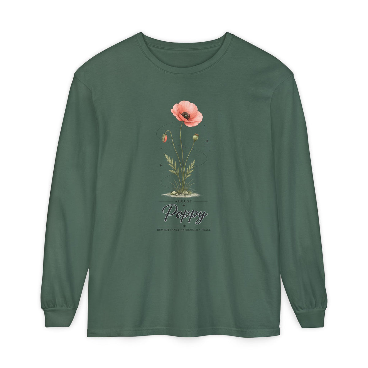 August Birth Flower Long Sleeve T-Shirt