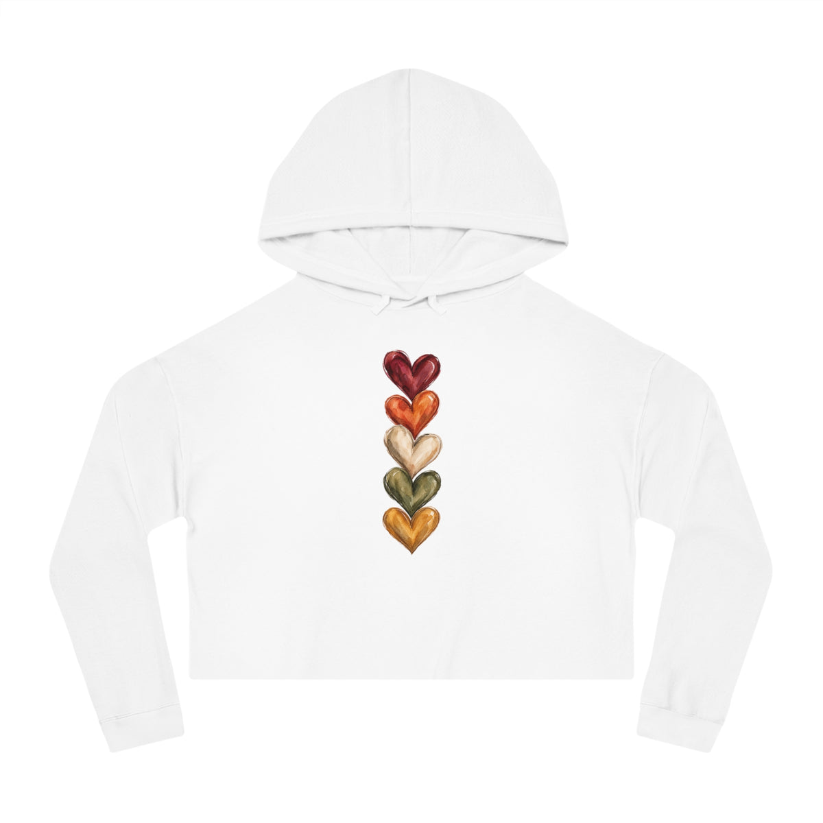 Hearts Of Autumn Cropped Hooded Sweatshirt