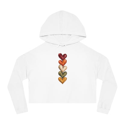 Hearts Of Autumn Cropped Hooded Sweatshirt