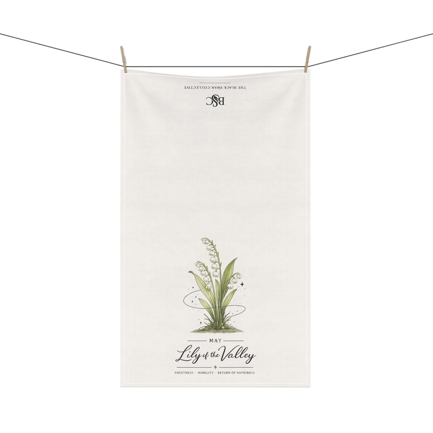 May Birth Flower Tea Towel