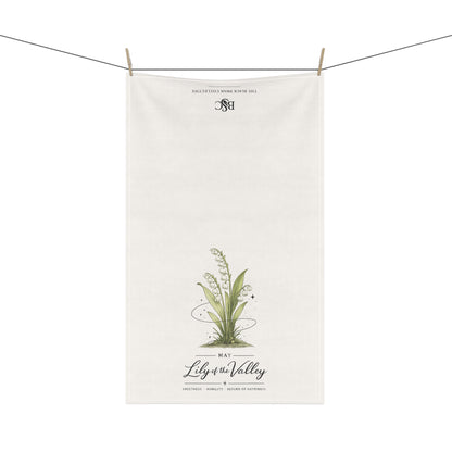 May Birth Flower Tea Towel