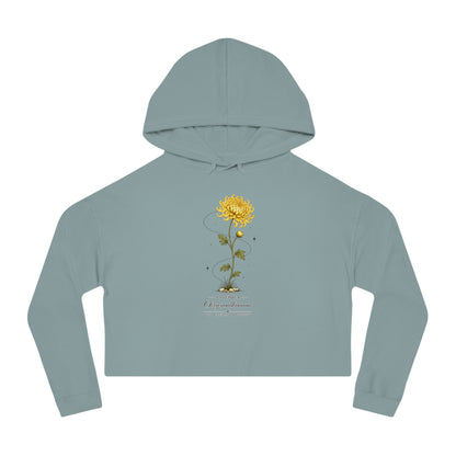 November Birth Flower Cropped Hooded Sweatshirt