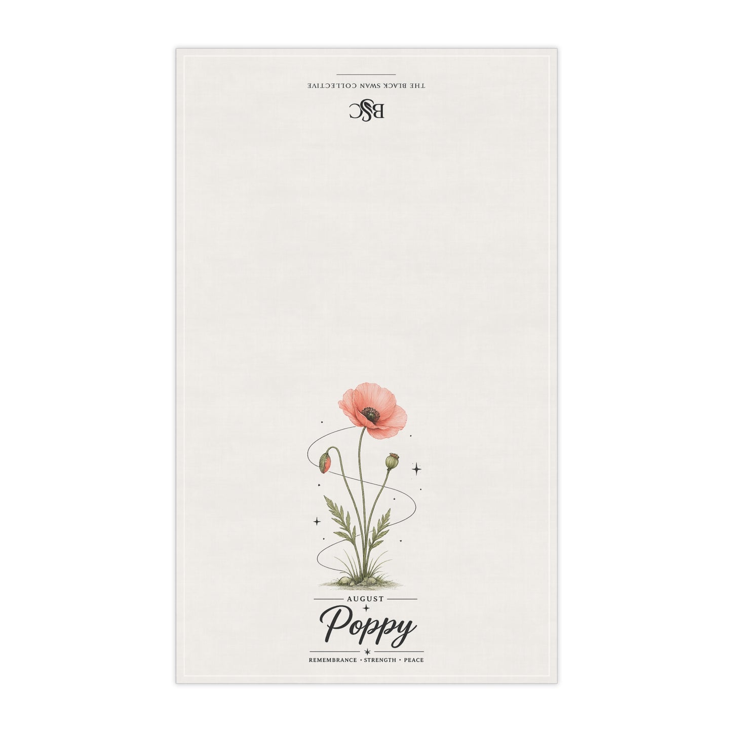 August Birth Flower Tea Towel