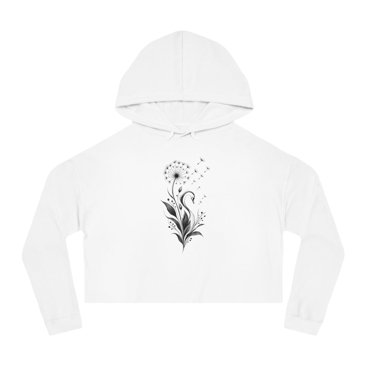 Swan Wish Cropped Hooded Sweatshirt