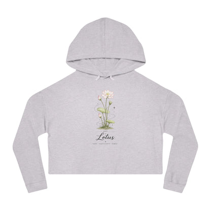 July Birth Flower Cropped Hooded Sweatshirt