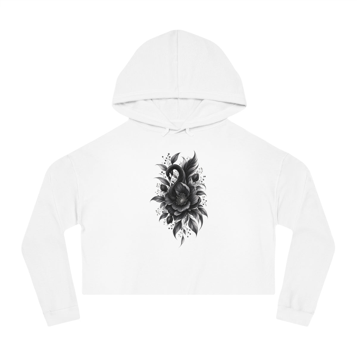 Dark Bloom Cropped Hooded Sweatshirt