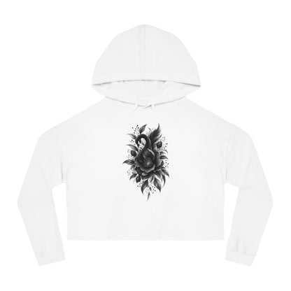 Dark Bloom Cropped Hooded Sweatshirt