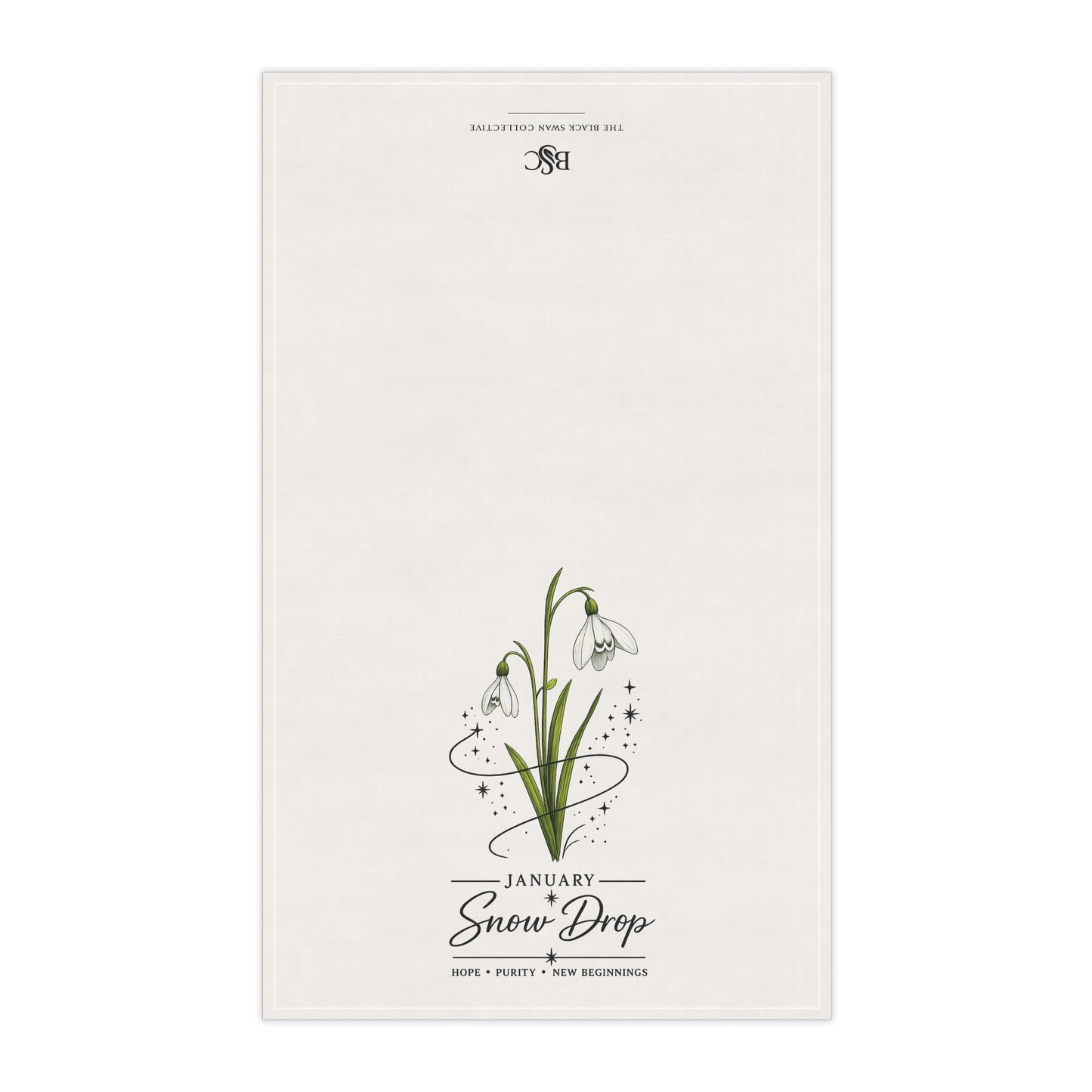 January Birth Flower Tea Towel