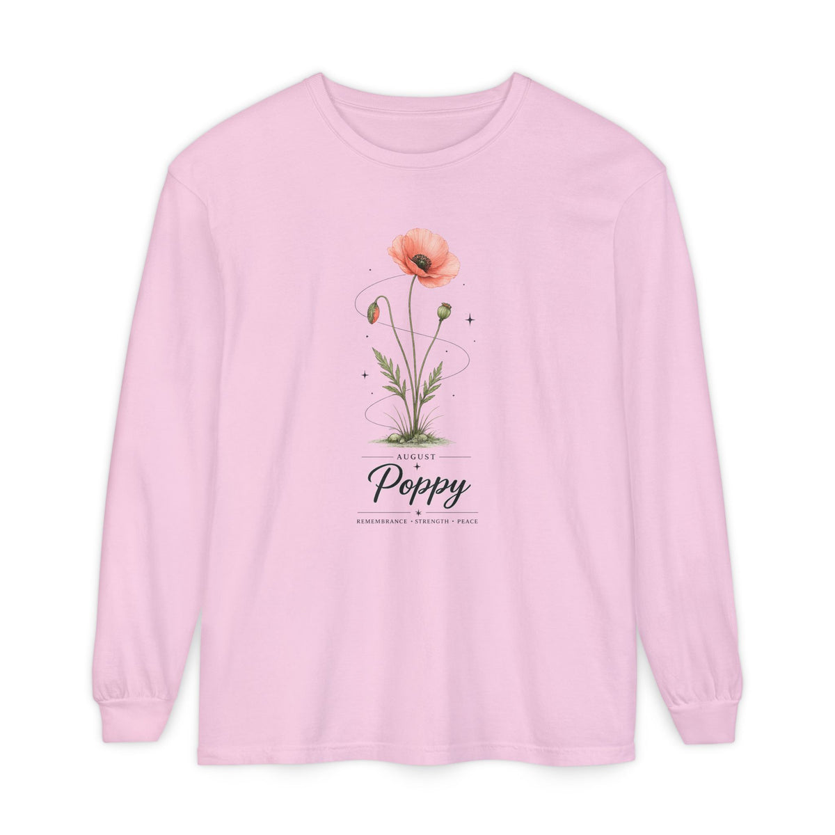 August Birth Flower Long Sleeve T-Shirt