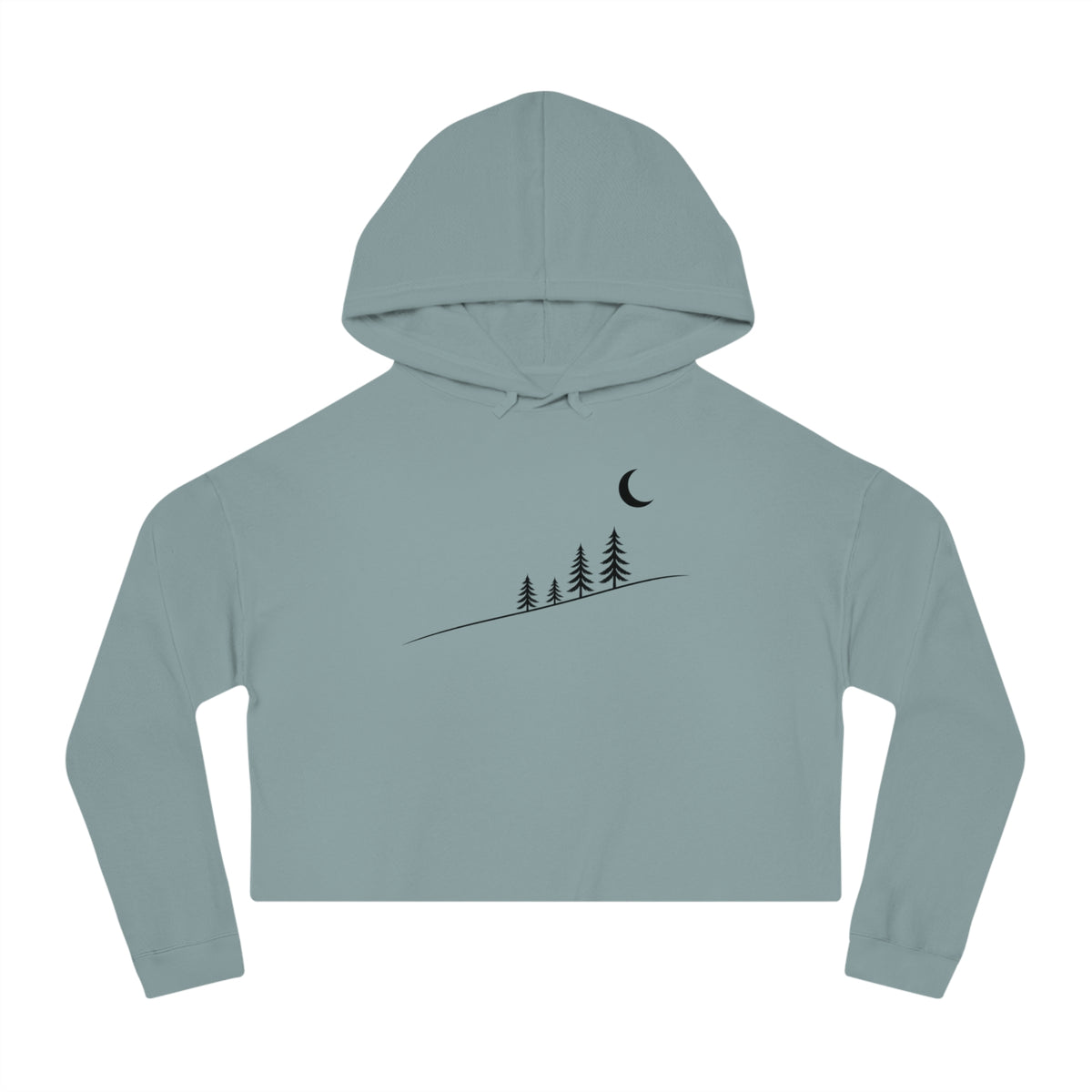 Moonlit Slope Cropped Hooded Sweatshirt