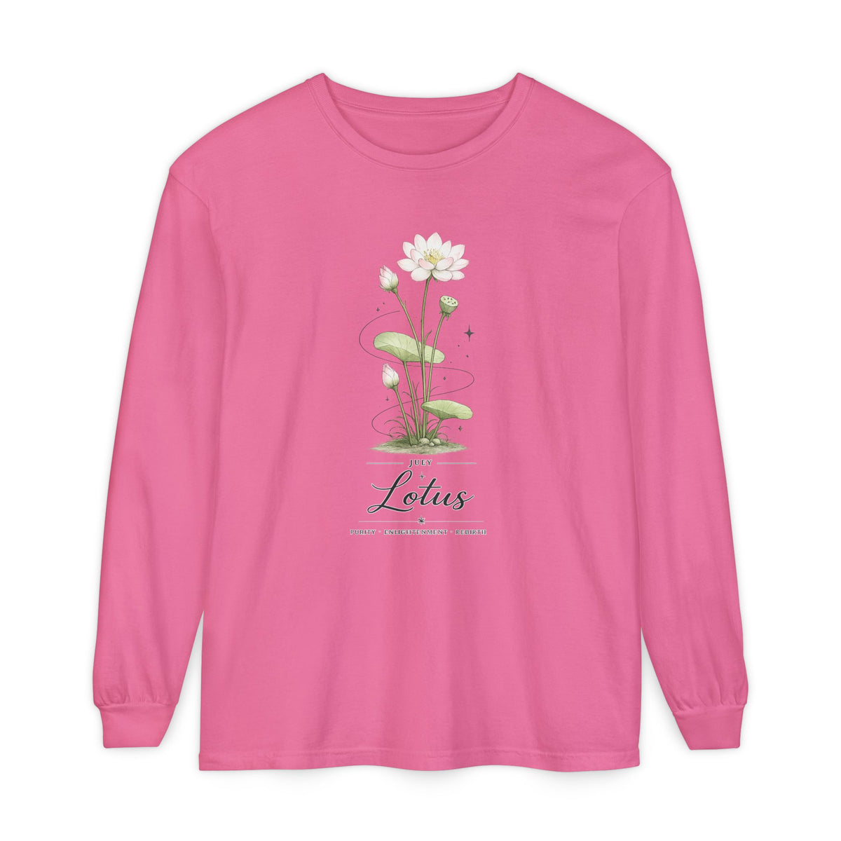 July Birth Flower Long Sleeve T-Shirt