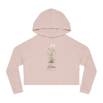 July Birth Flower Cropped Hooded Sweatshirt