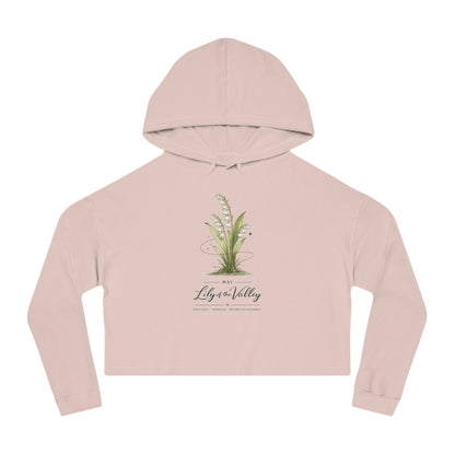 May Birth Flower Cropped Hooded Sweatshirt