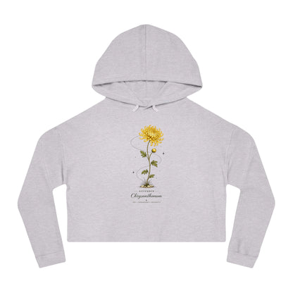 November Birth Flower Cropped Hooded Sweatshirt