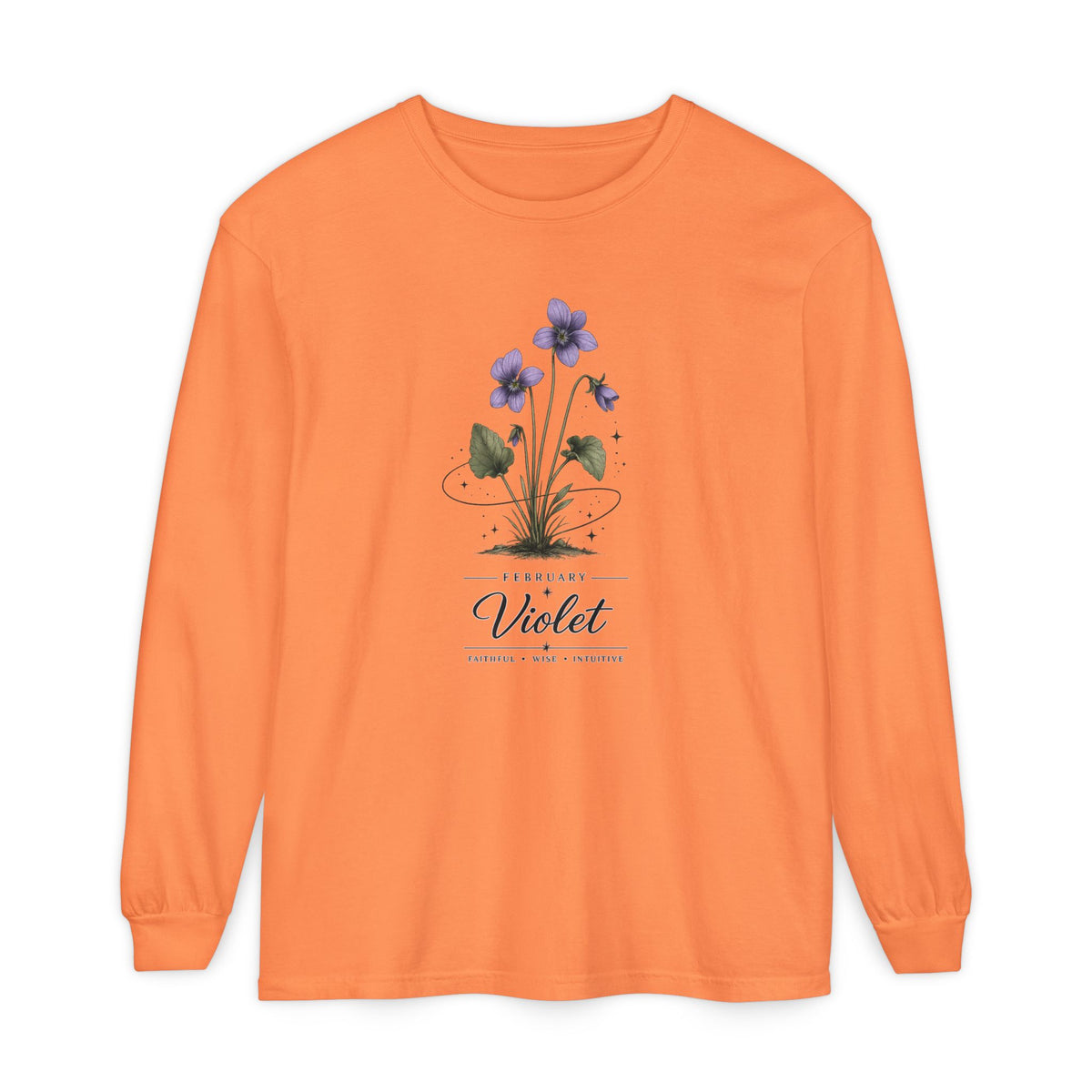 February Birth Flower Long Sleeve T-Shirt