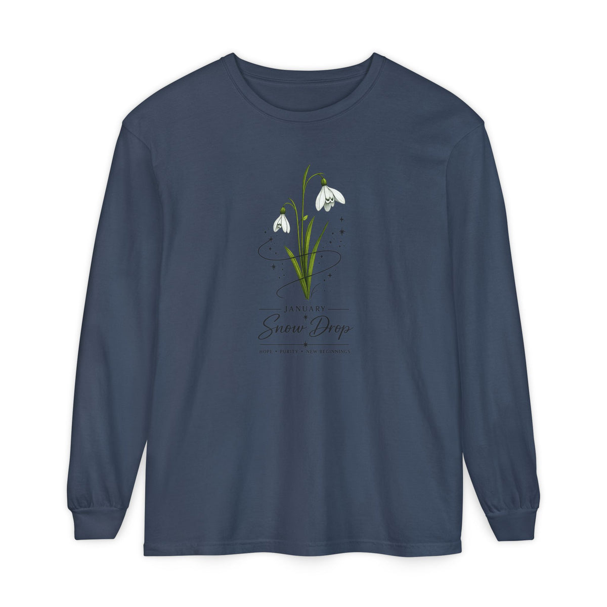 January Birth Flower Long Sleeve T-Shirt